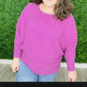 White Birch Sweater Magenta Purple 2X NWT